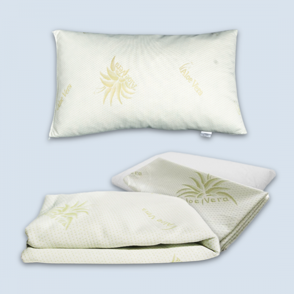 Kit Aloe Vera (Cuscino + Coprimaterasso + Copricuscino)